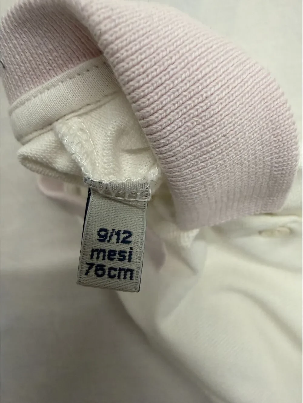 Moncler Baby Girl White Polo Dress with Pink Collar